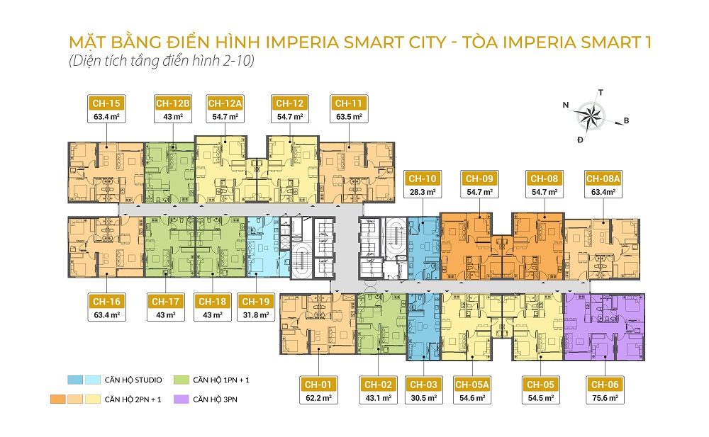 mặt bằng chung cư imperia smart city tòa IS1 tầng 2-10