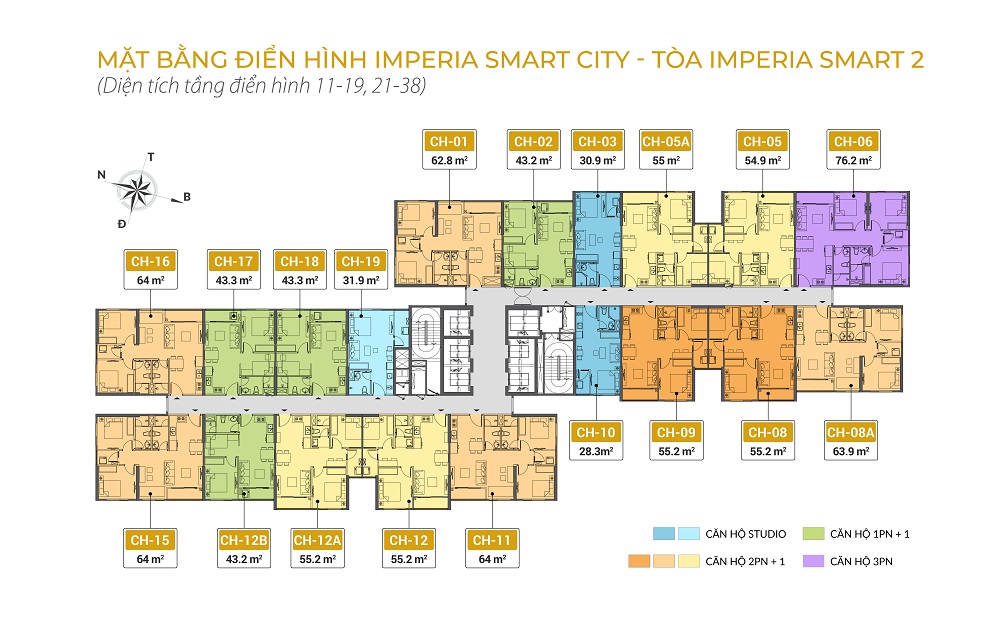 mặt bằng chung cư imperia smart city tòa IS2 tầng 11-19 21-38