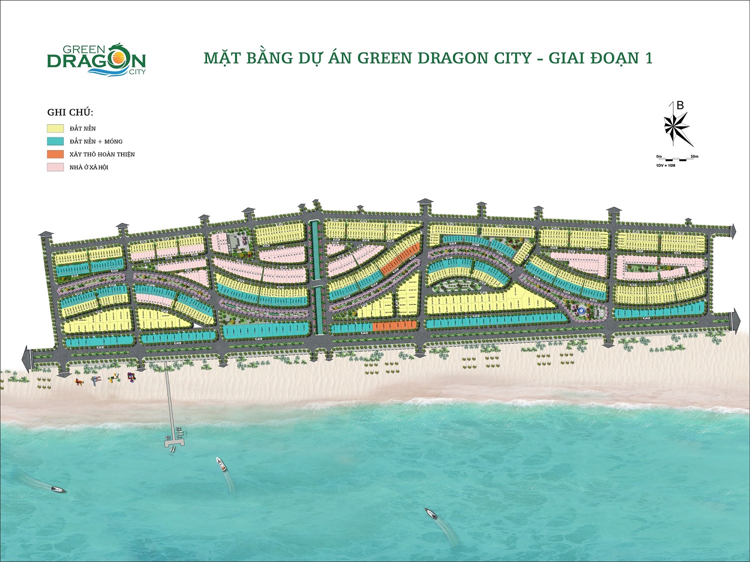 mặt bằng dự án green dragon city cẩm phả